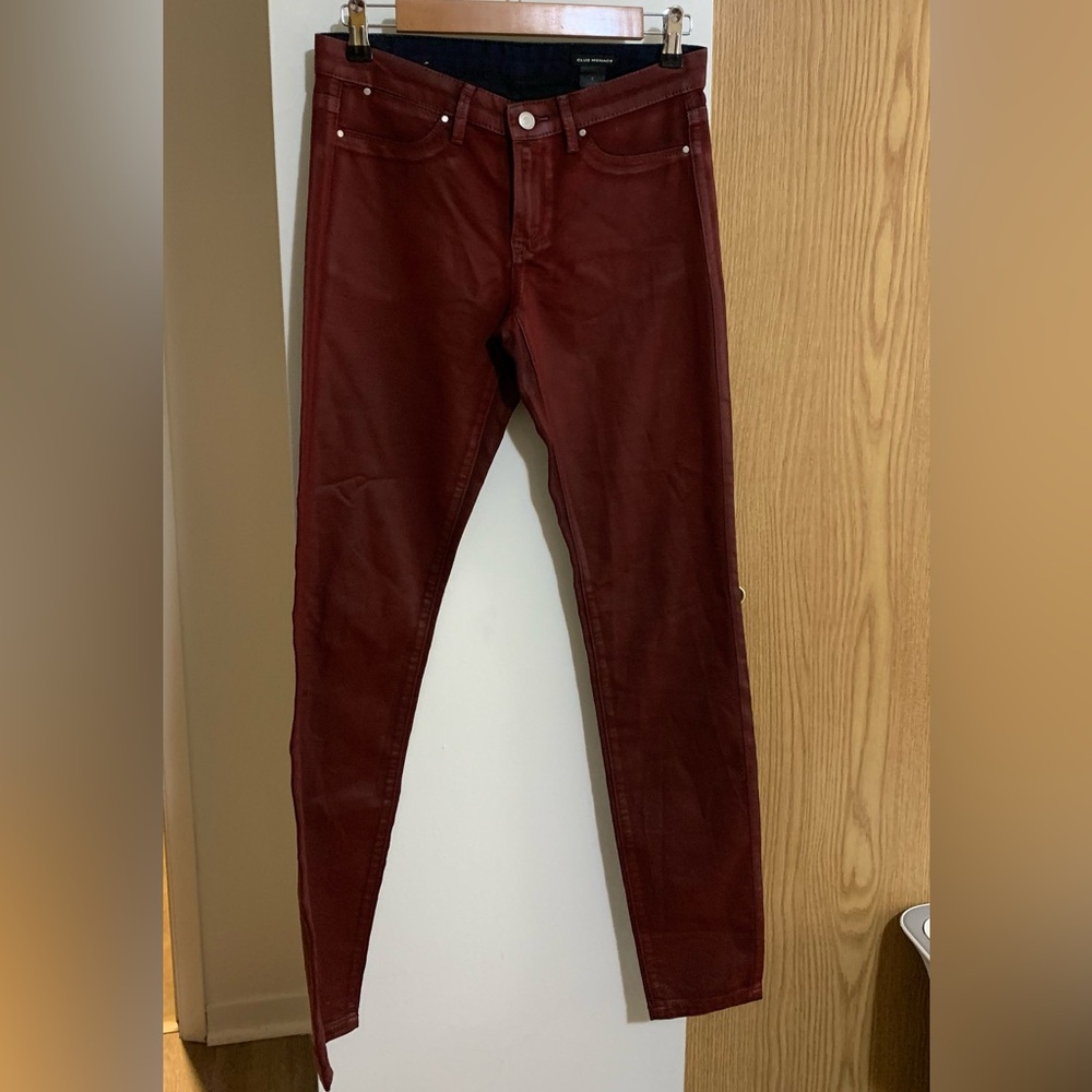 Club Monaco Women's Skinny Jeans in Burgundy